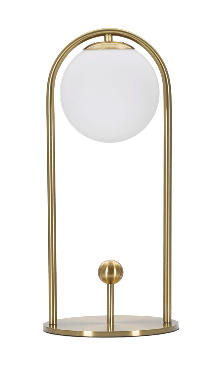 Lampa de masa Glamy Arc -A, Mauro Ferretti, Ø21 x 47 cm, 1 x E14, 40W, fier/sticla, auriu/alb - imagine 7